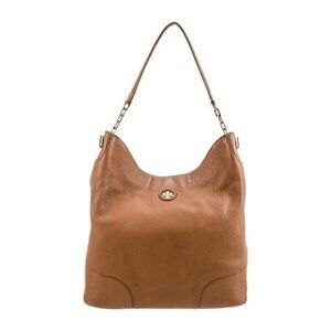 Tory Burch Brown Leather Shoulder Bag – Gold-Tone Hardware